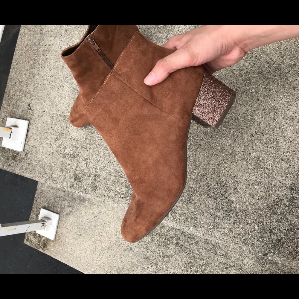 Glitter heel bootie
